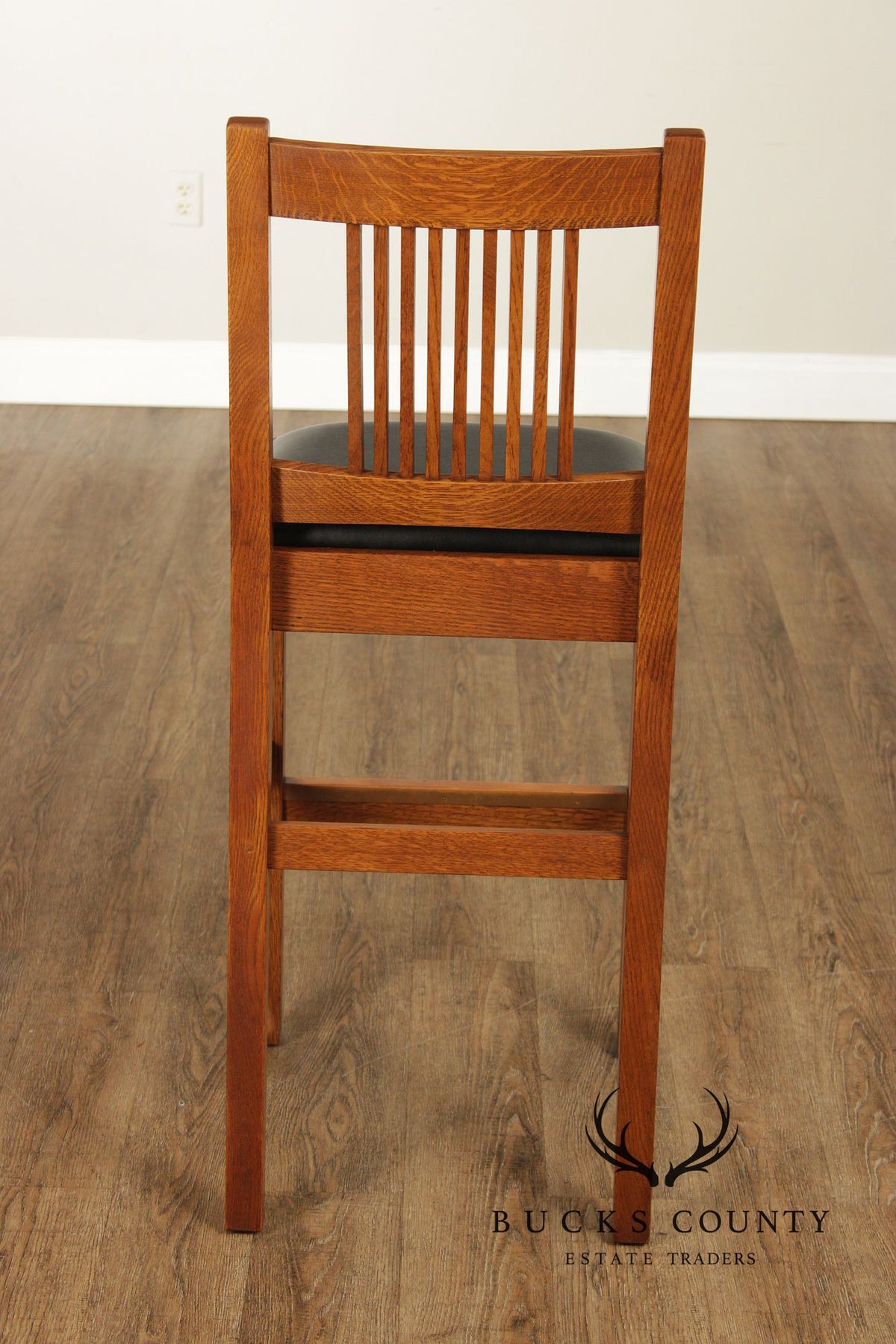 Stickley Mission Collection Oak Set Of Three Bar Stools
