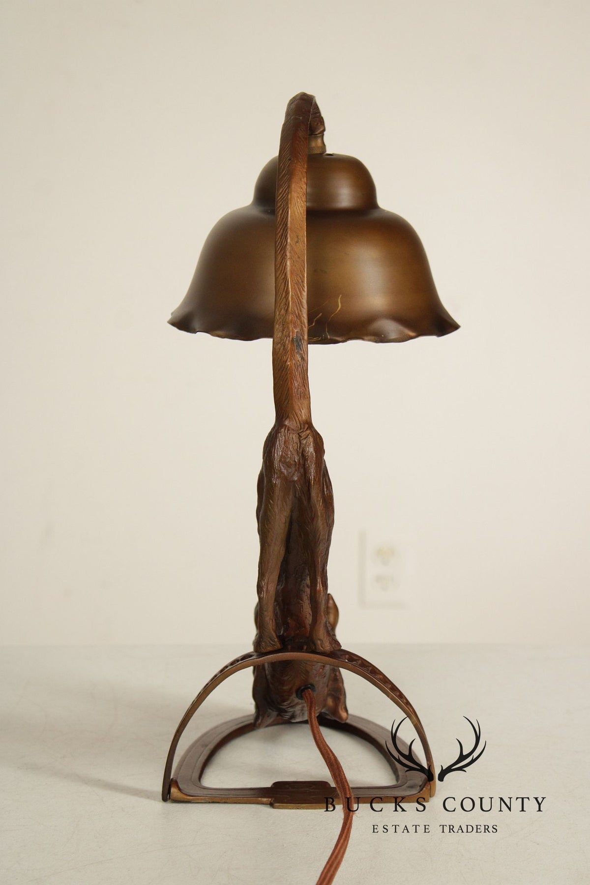 Art Deco Style Pair of Bronze Cat Desk Lamps