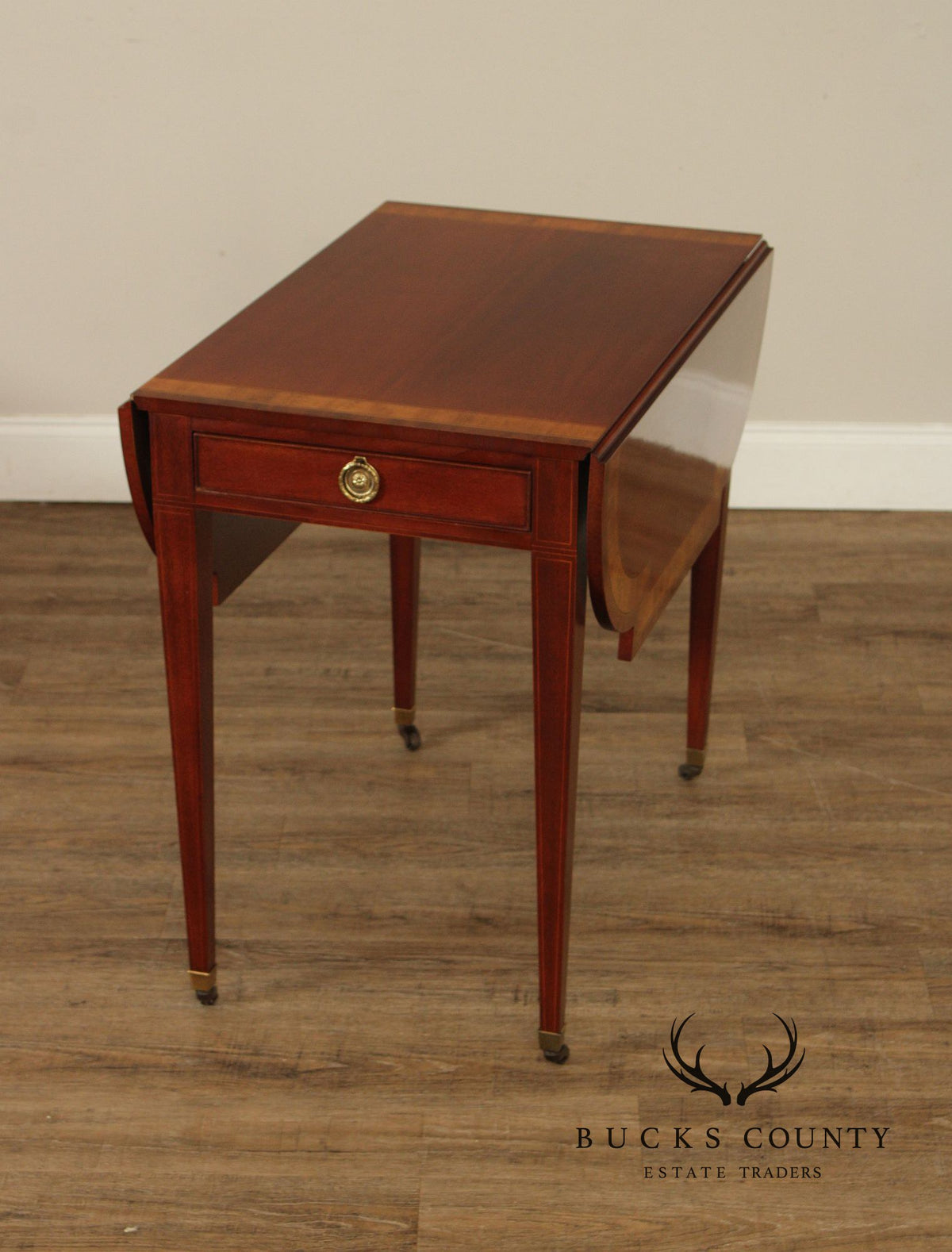 Baker Hepplewhite Style Mahogany Pembroke Drop-Leaf Table