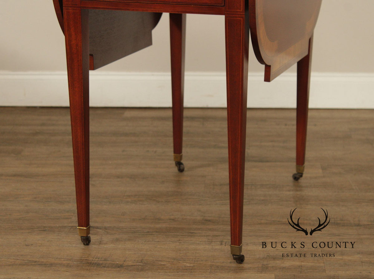 Baker Hepplewhite Style Mahogany Pembroke Drop-Leaf Table