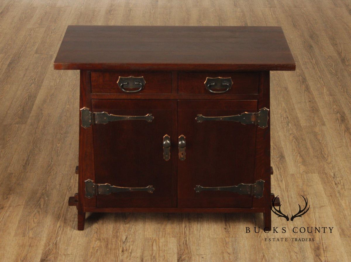 Stickley Roycroft Reissue Mission Oak Cellarette Cabinet