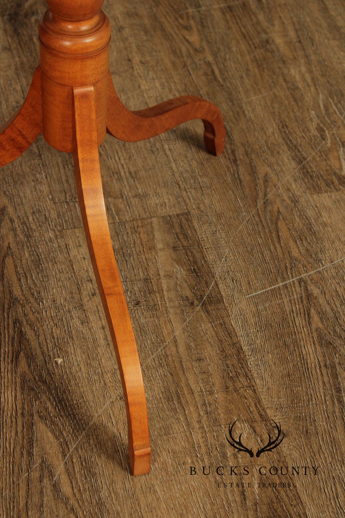 Federal Style Bench Made Tiger Maple Candlestand