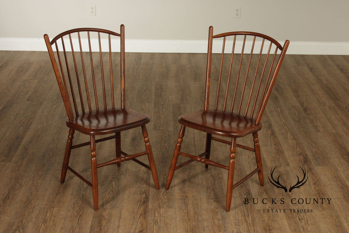 S. Bent Bros. Pair of Oak Windsor Side Chairs