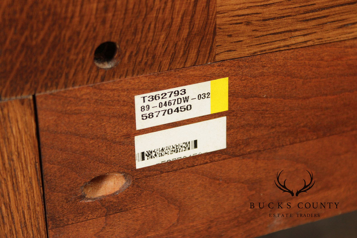 Stickley Mission Oak Harvey Ellis Inlaid Drop Front Secretary Desk And Wine Cabinet