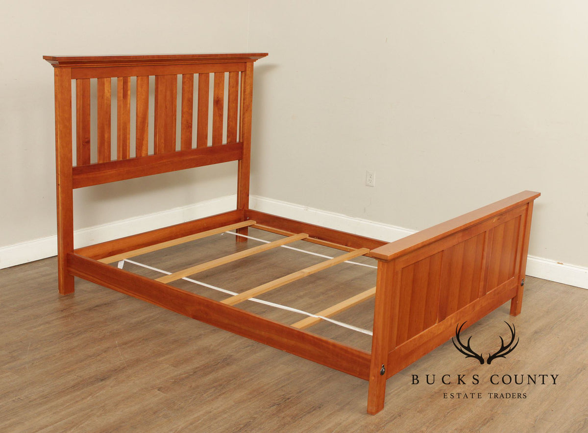 Vermont Tubbs Mission Style Slatted Cherry Queen Bed Frame