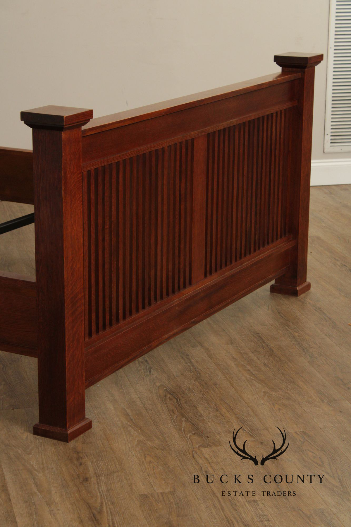 Stickley Mission Collection Queen Size Oak Prairie Spindle Bed