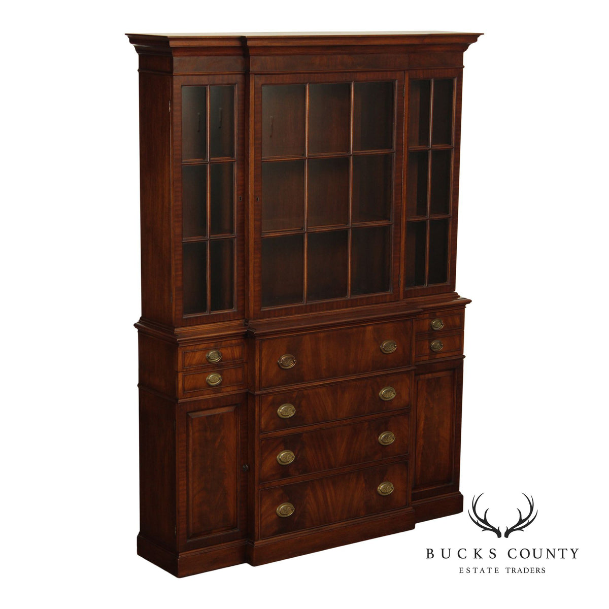 Colonial Treasure House Collection Georgian Style Mahogany Breakfront