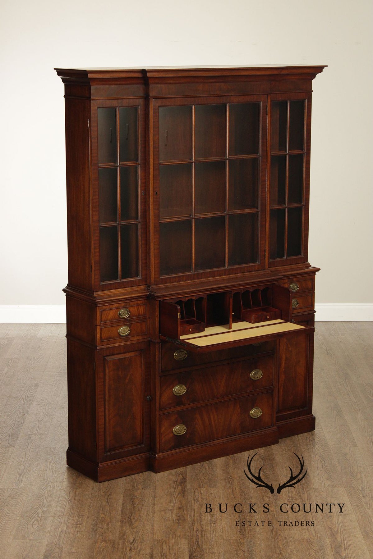 Colonial Treasure House Collection Georgian Style Mahogany Breakfront