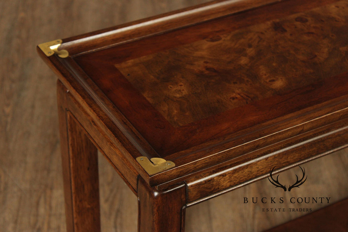 Asian Style Vintage Burl Wood Console Table