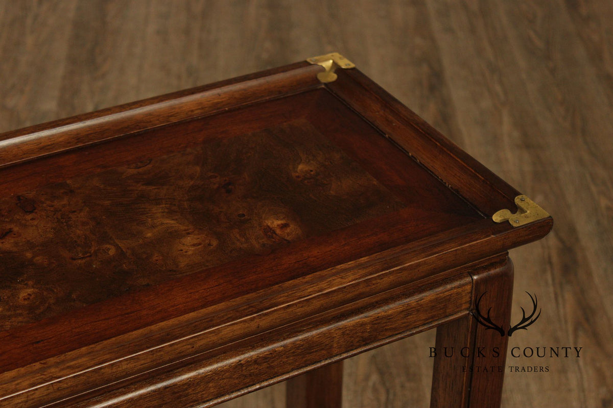 Asian Style Vintage Burl Wood Console Table