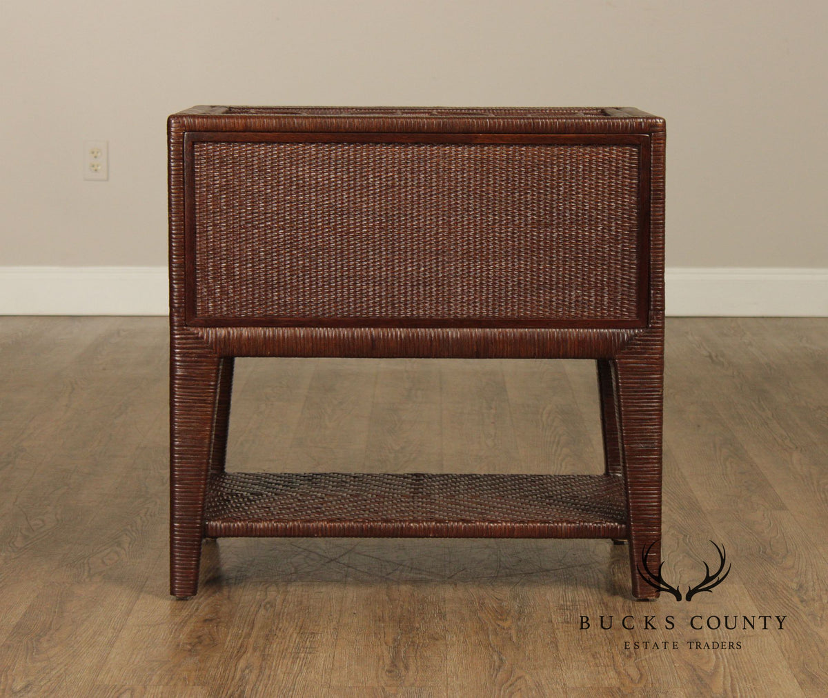Laneventure 'Excursions' Pair of Mirrored Wicker Nightstands