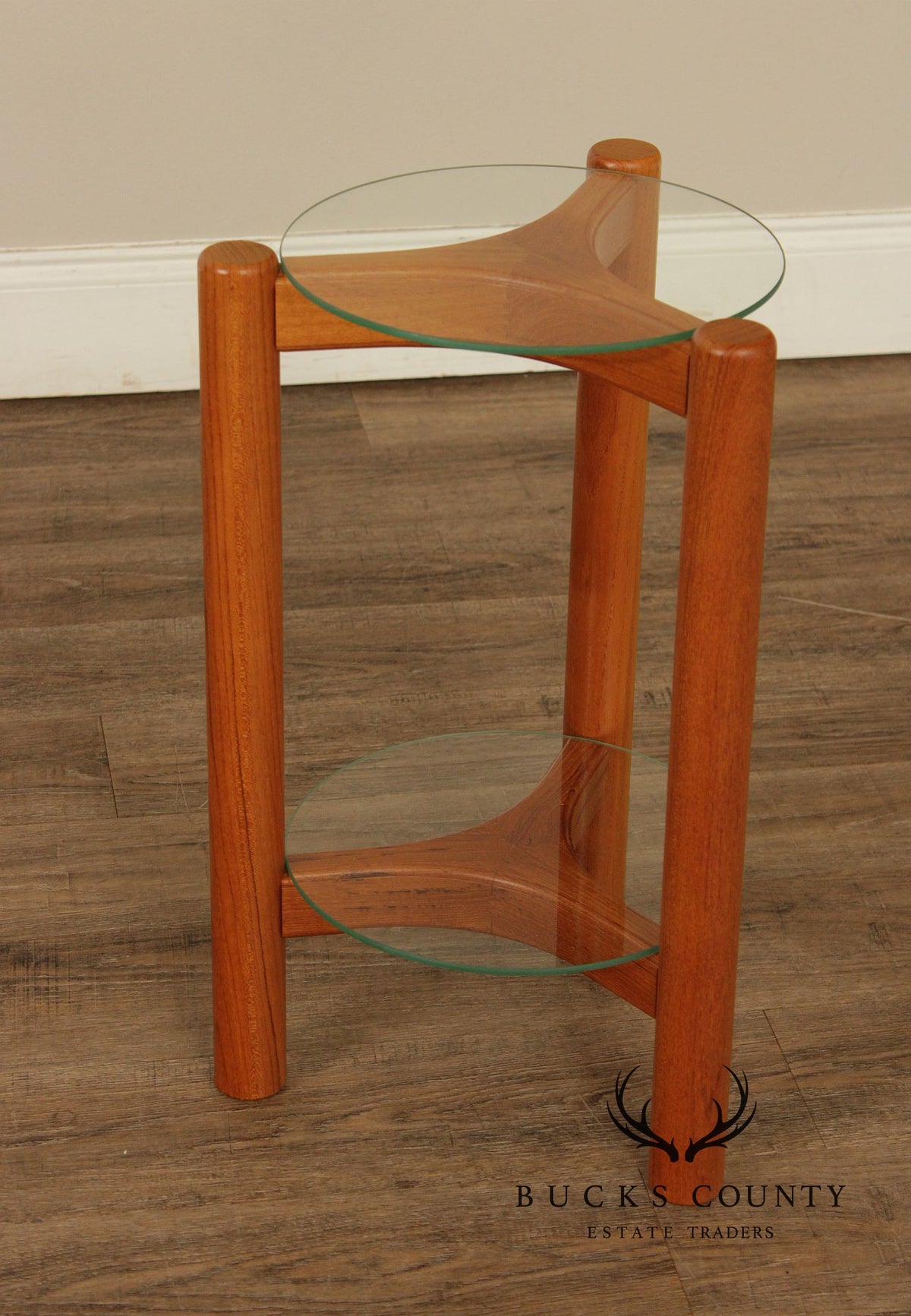 Lysgaard Mobler Danish Modern Pair of Teak Plant Stands