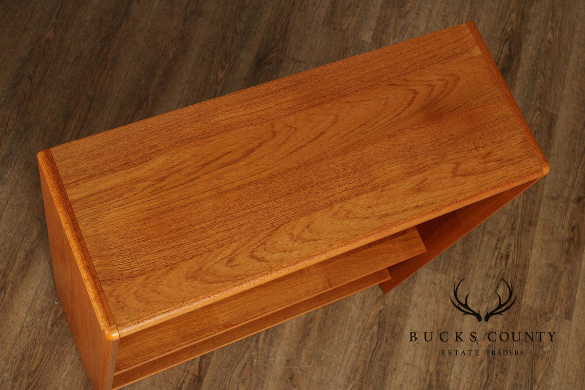 Danish Modern Teak Open Low Bookcase
