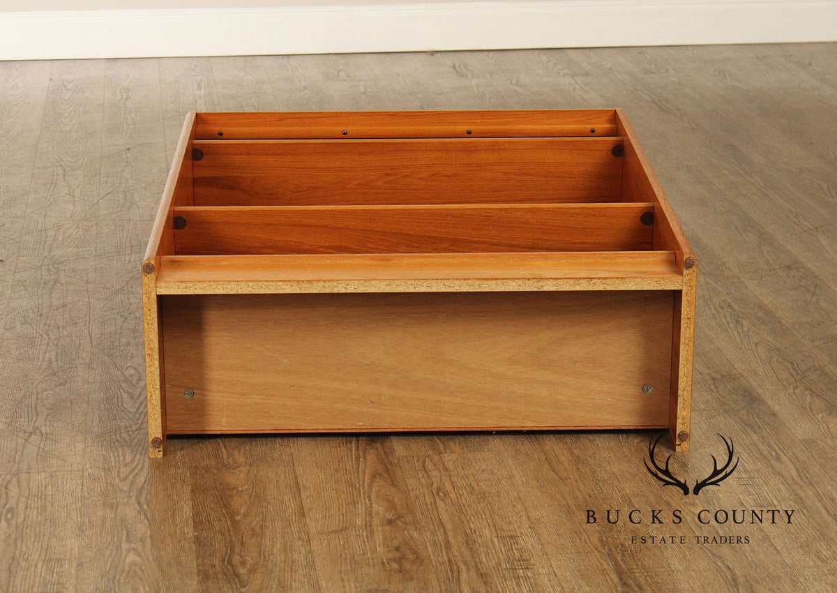 Danish Modern Teak Open Low Bookcase