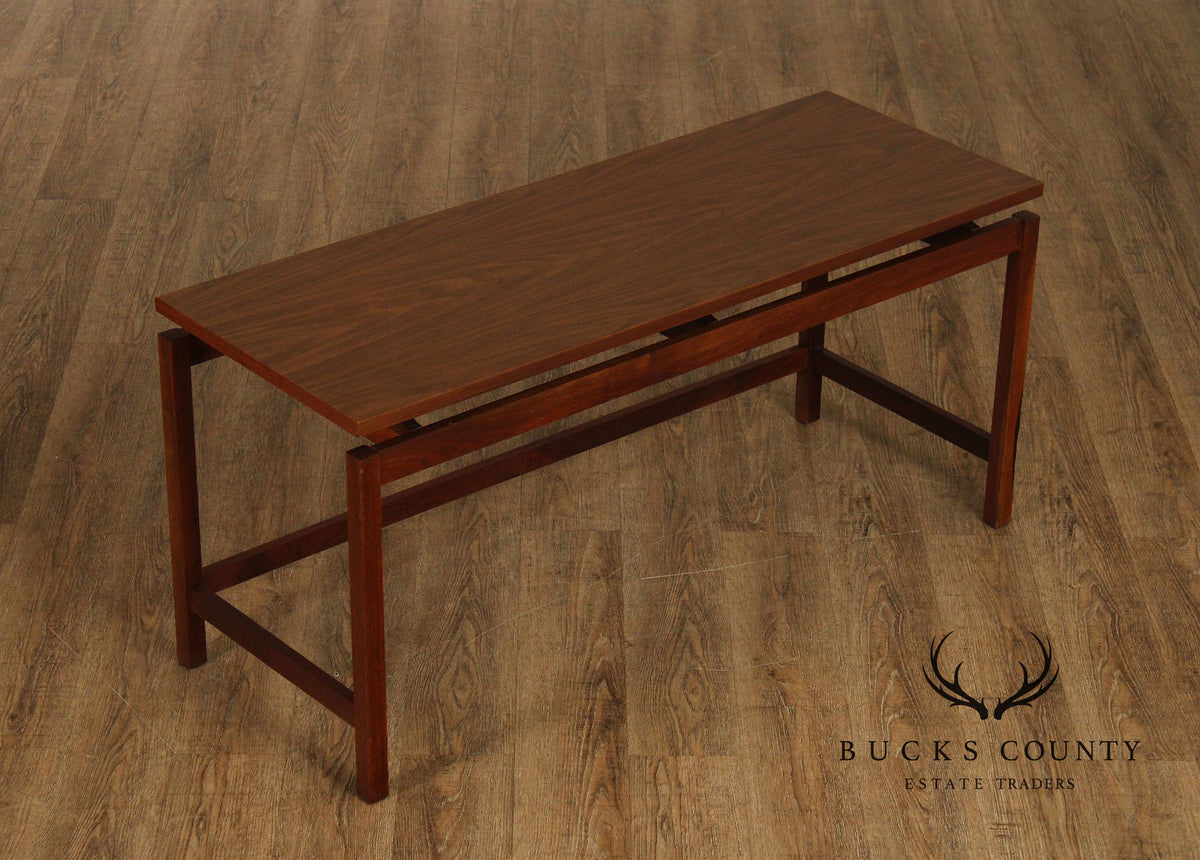 Jens Risom Style Mid Century Modern Walnut Console