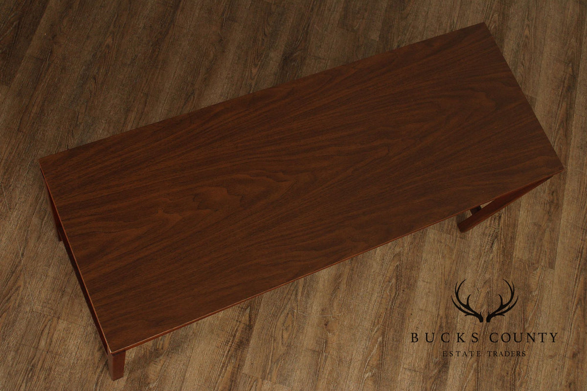 Jens Risom Style Mid Century Modern Walnut Console