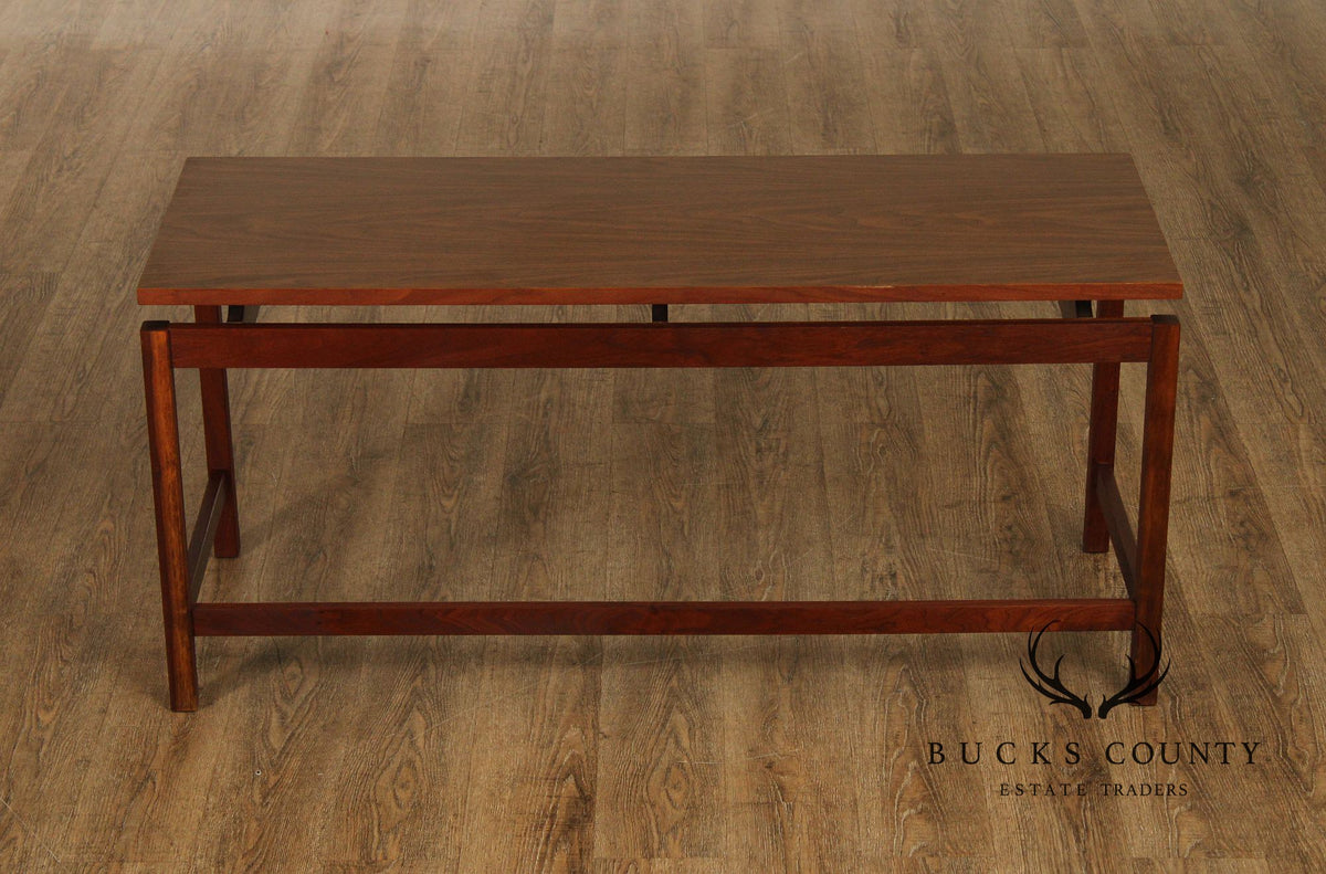 Jens Risom Style Mid Century Modern Walnut Console