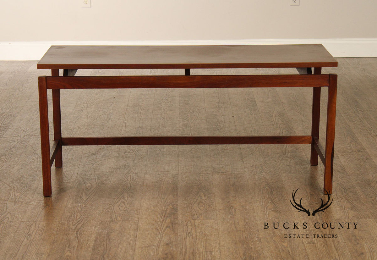 Jens Risom Style Mid Century Modern Walnut Console