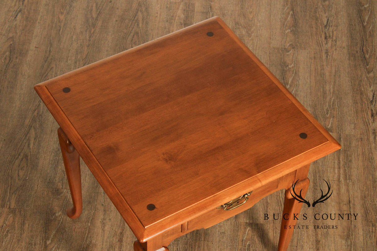 Ethan Allen Queen Anne Style Maple End Table