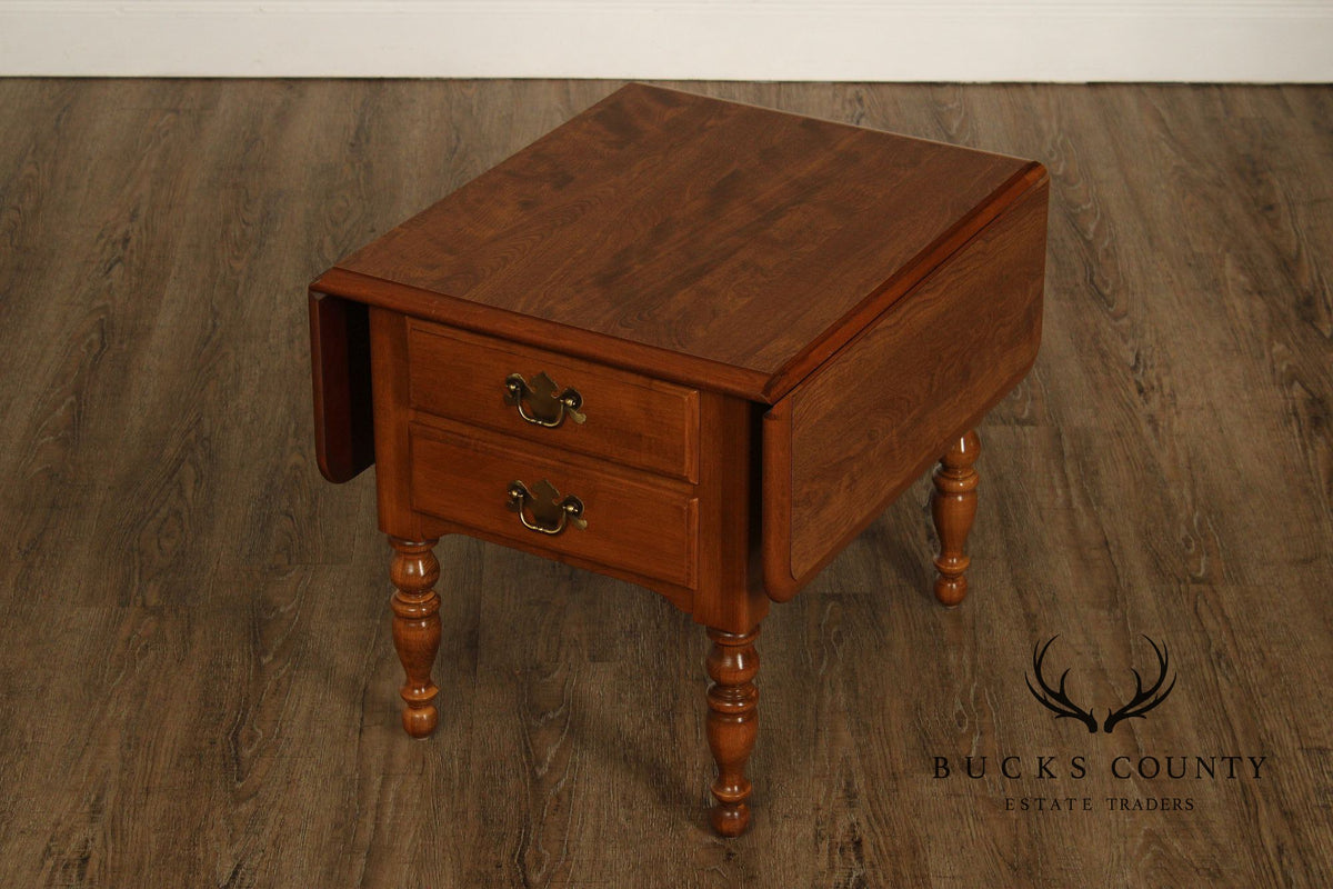 Ethan Allen Heirloom Nutmeg Maple Colonial Style Maple Drop Leaf Side Table