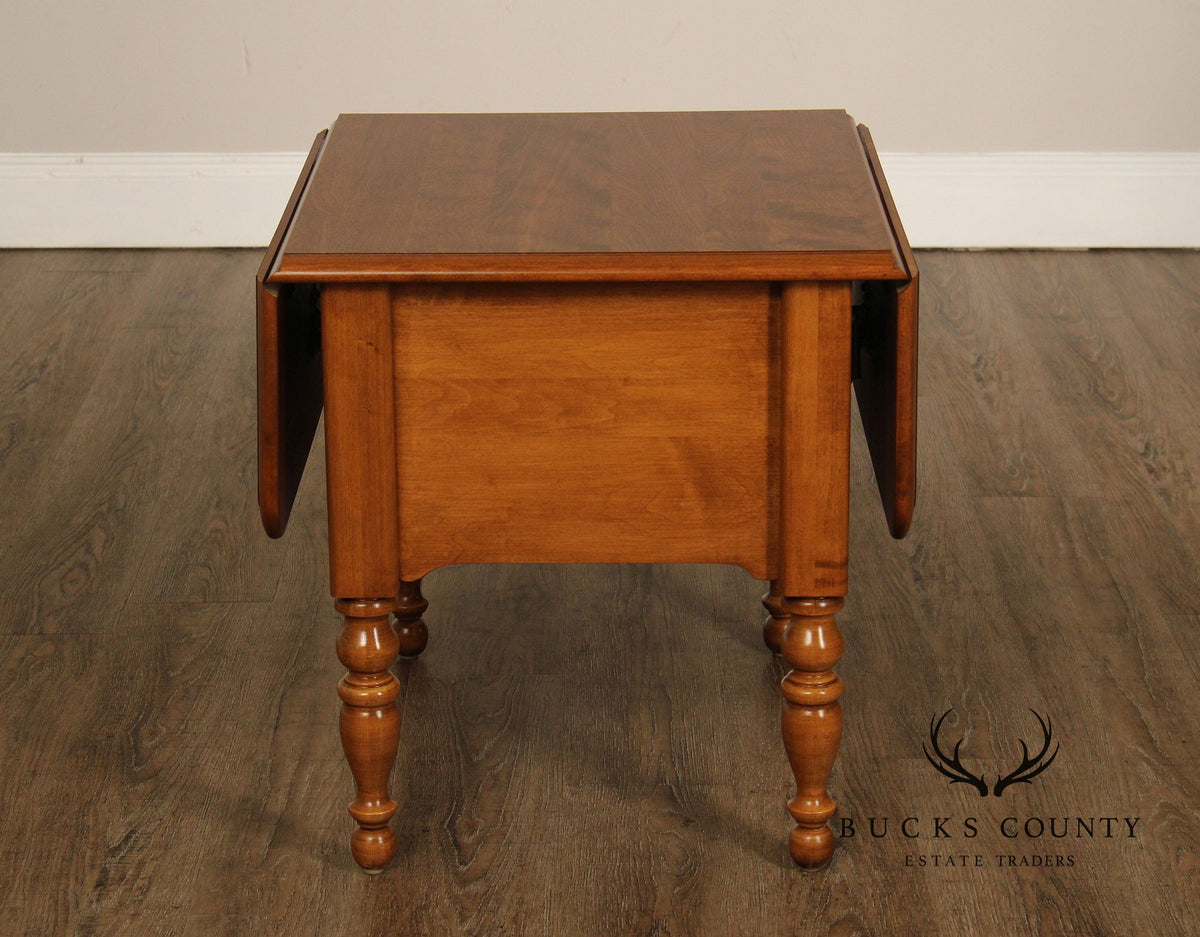 Ethan Allen Heirloom Nutmeg Maple Colonial Style Maple Drop Leaf Side Table