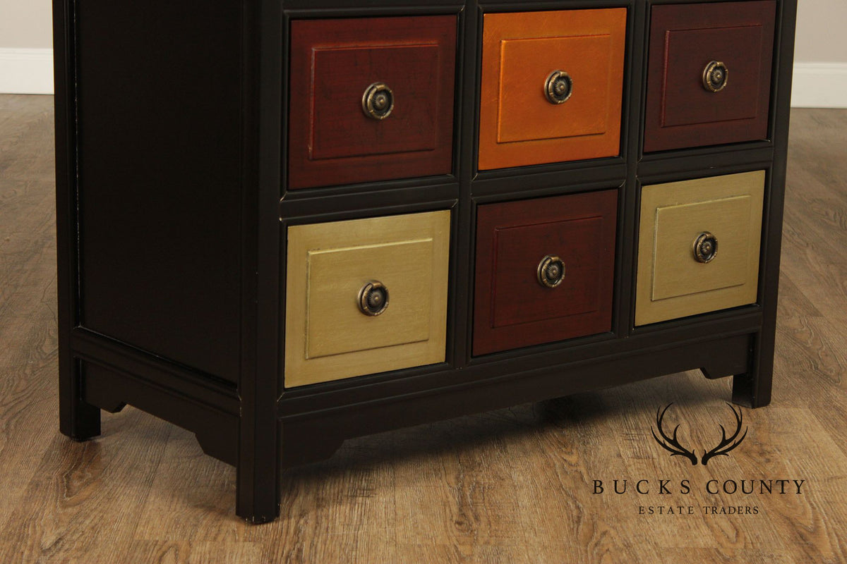 Contemporary Style Multi-Color Painted Nine Drawer Chest