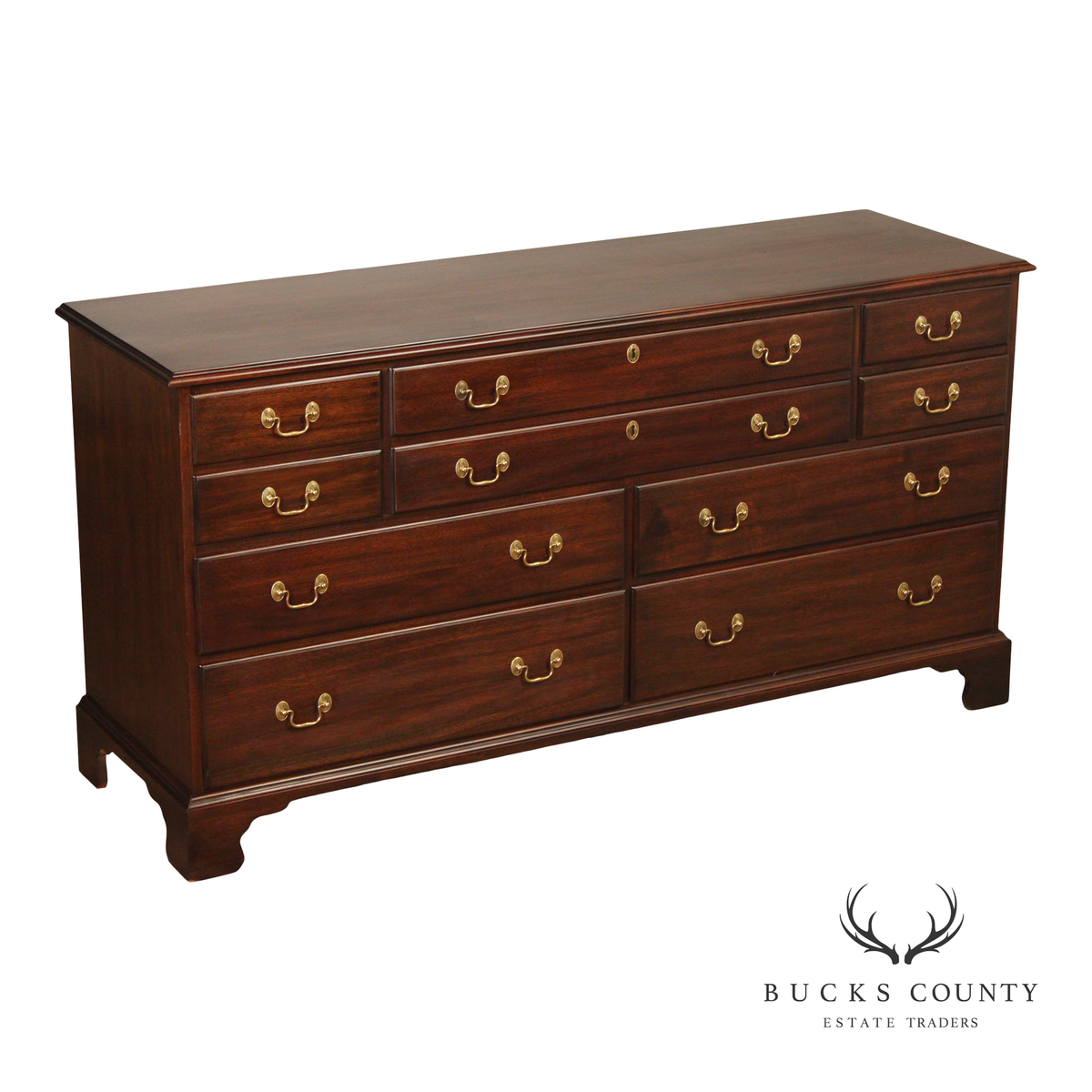 Henkel Harris Mahogany Chippendale Style 10 Drawer Dresser