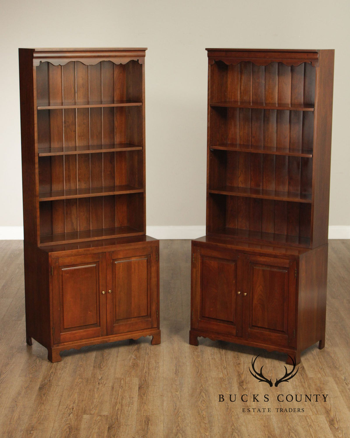 Stickley Vintage Pair Of Cherry Bookcases