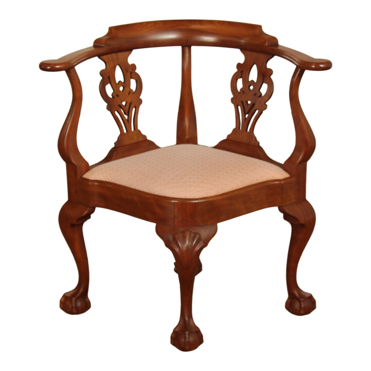 Robert Whitley Fine Quality Chippendale Style Cherry Corner Chair