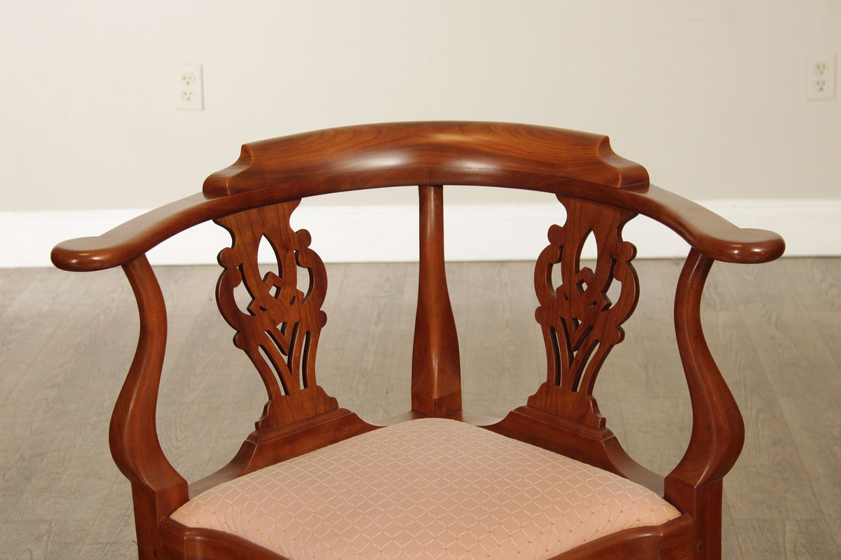 Robert Whitley Fine Quality Chippendale Style Cherry Corner Chair