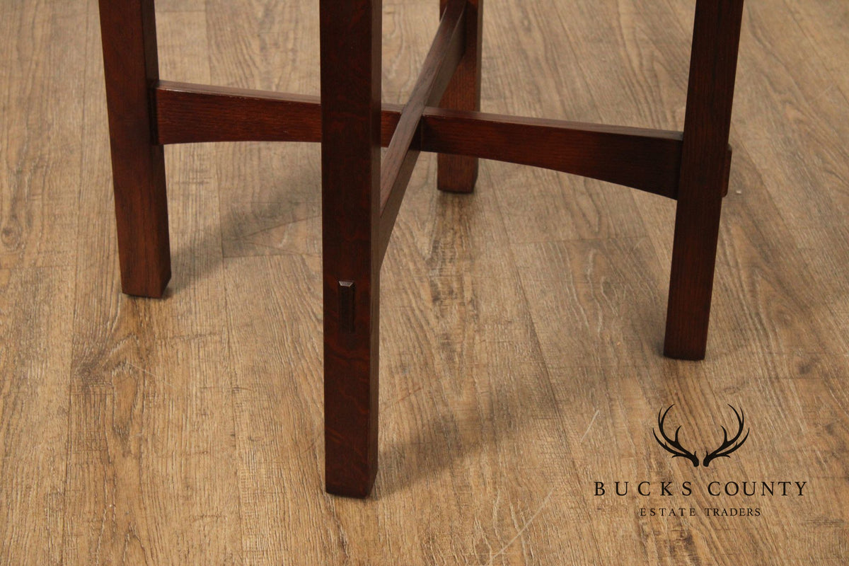 Stickley Mission Collection Oak Round Lamp Table