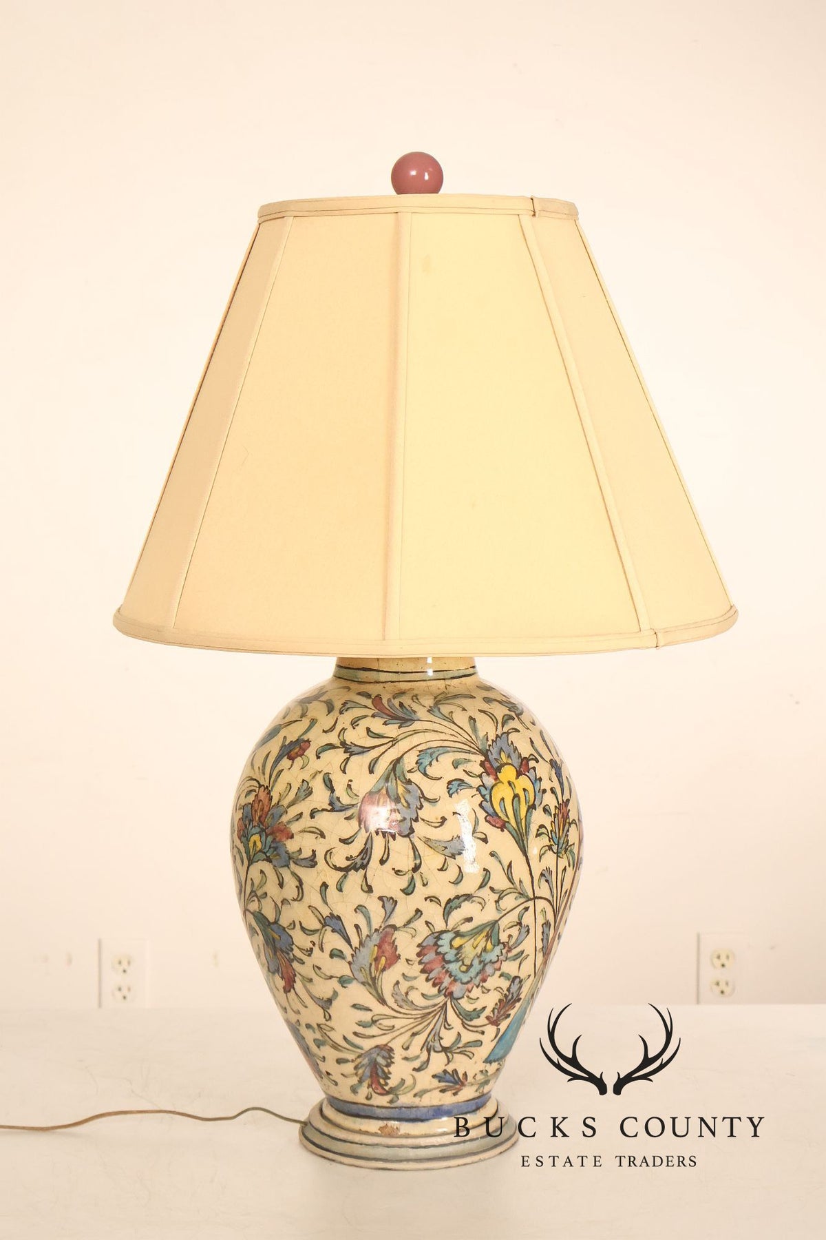 Qajar-period Persian vase was converted into a table lamp