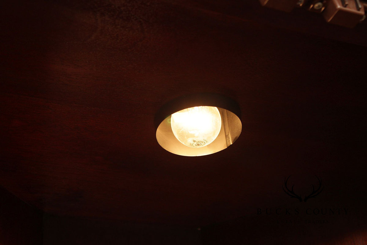 Traditional Solid Mahogany Lighted Corner Cabinet