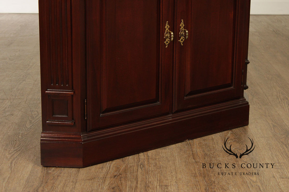 Traditional Solid Mahogany Lighted Corner Cabinet