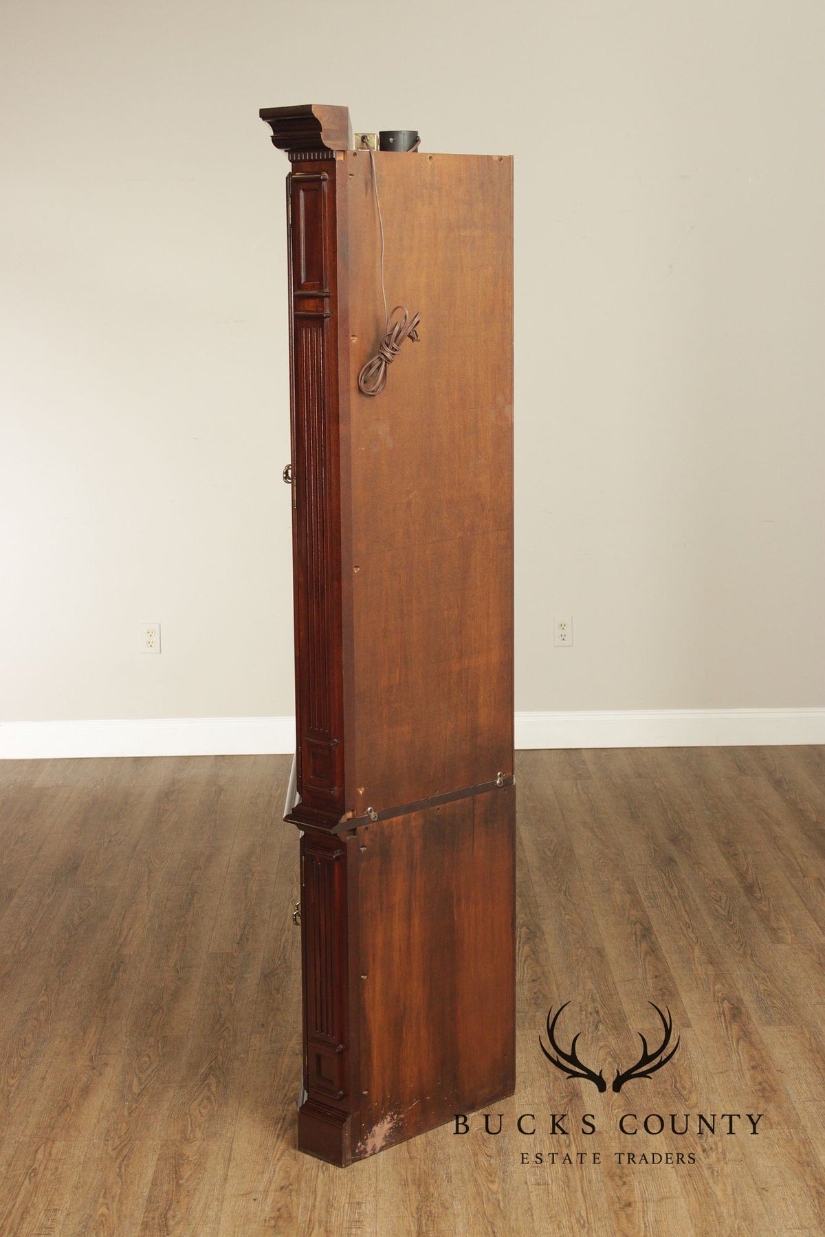 Traditional Solid Mahogany Lighted Corner Cabinet