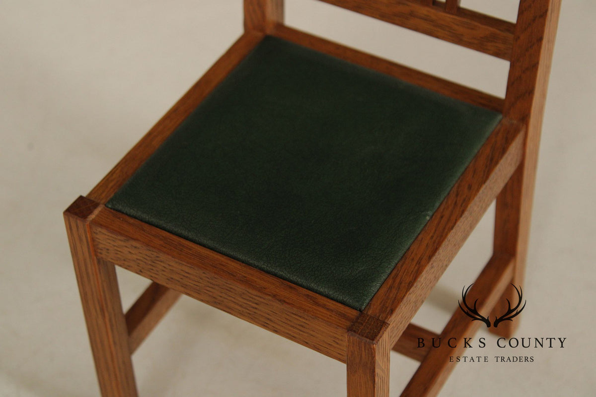 Stickley T.C. Timber Doll House Furniture Set of Four Miniature Oak Spindle Dining Chairs