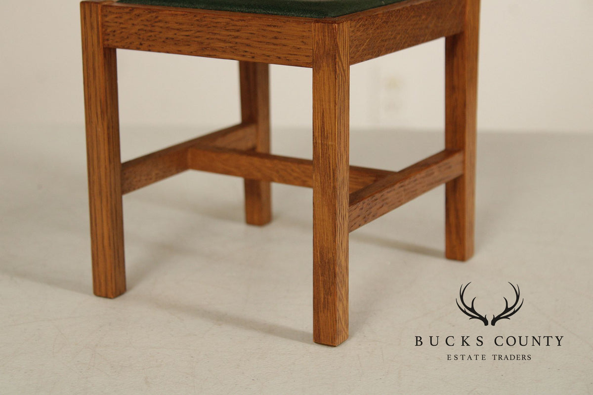 Stickley T.C. Timber Doll House Furniture Set of Four Miniature Oak Spindle Dining Chairs