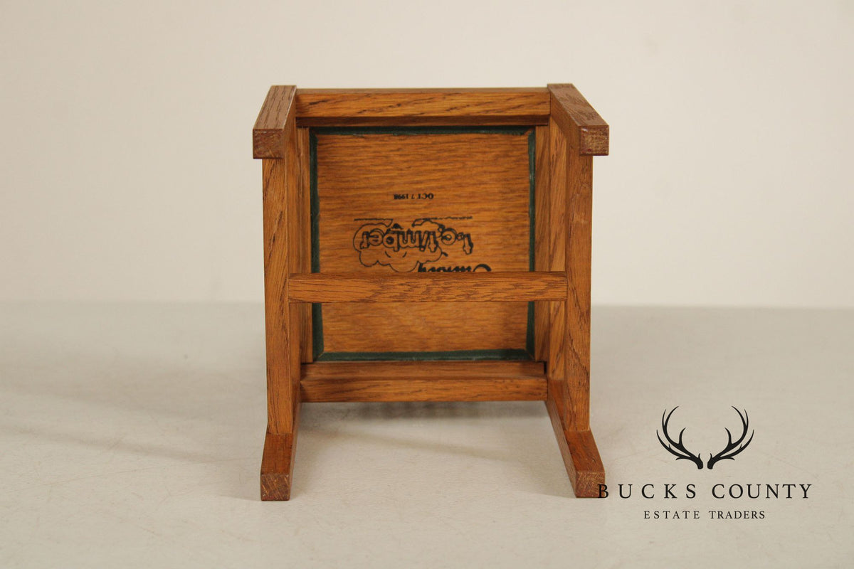 Stickley T.C. Timber Doll House Furniture Set of Four Miniature Oak Spindle Dining Chairs