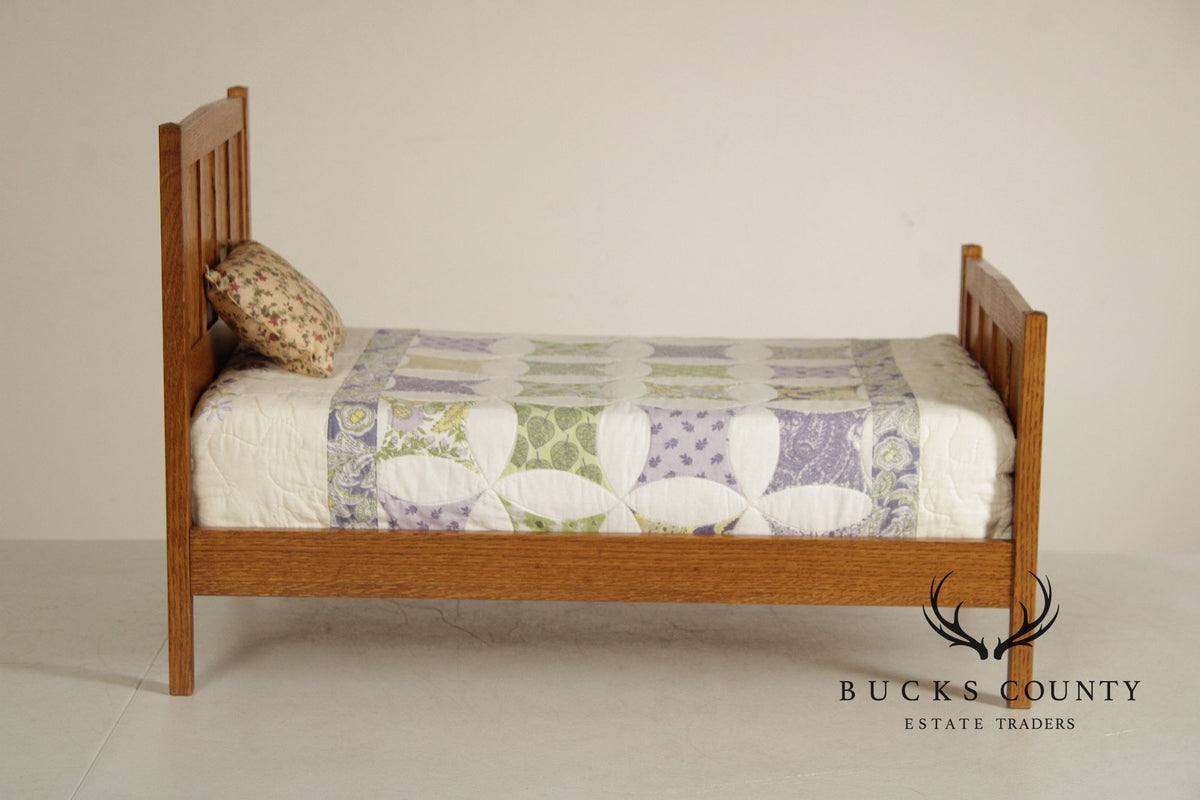 Stickley T.C. Timber Mission Oak Doll Furniture Collection Miniature Bed & Wardrobe Set
