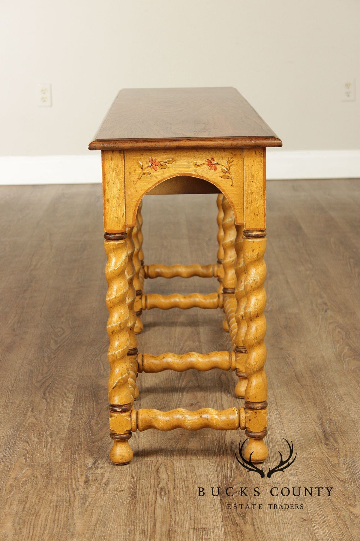 Heritage Country French Style Narrow Painted Console Table