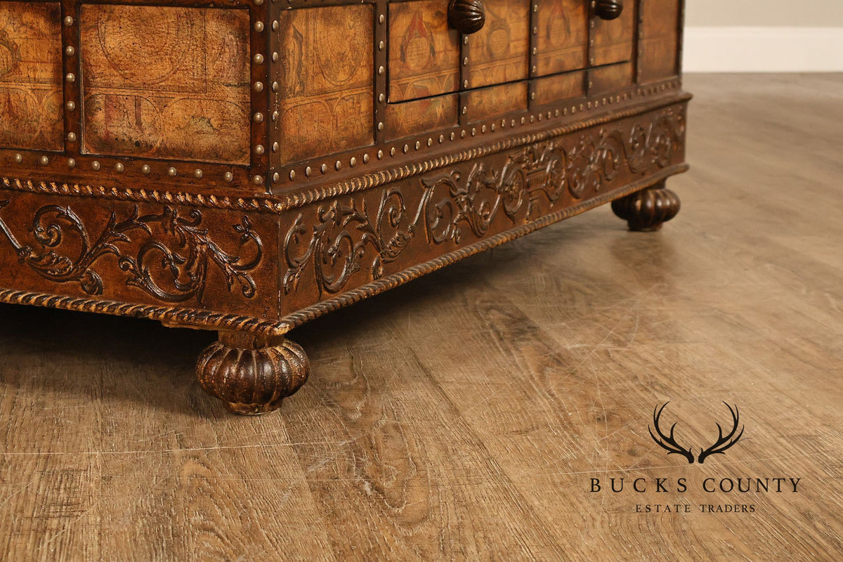 Pulaski 'Espaigne' Large Square Old World Map Storage Coffee Table