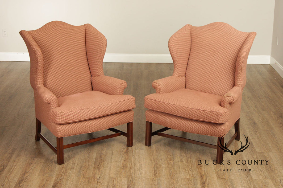 Kittinger Williamsburg Adaptation Pair of Mahogany Wing Chairs