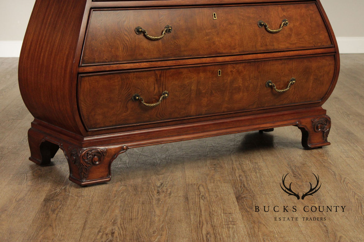 Ethan Allen Townhouse Collection Burlwood Bombe Chest