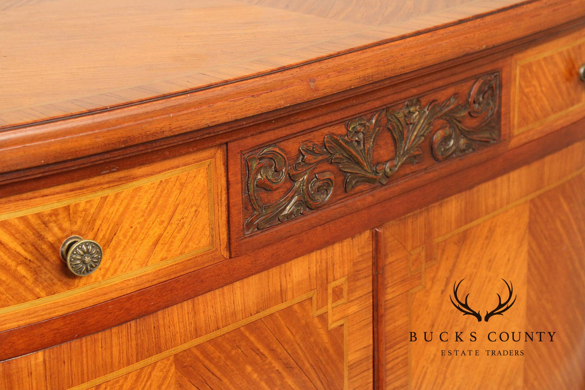 1930's French Louis XV Style Inlaid Satinwood Demilune Gentleman's High Chest