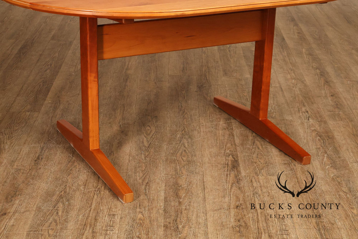 Mid Century Modern Oval Wood Dining Table With Trestle Base
