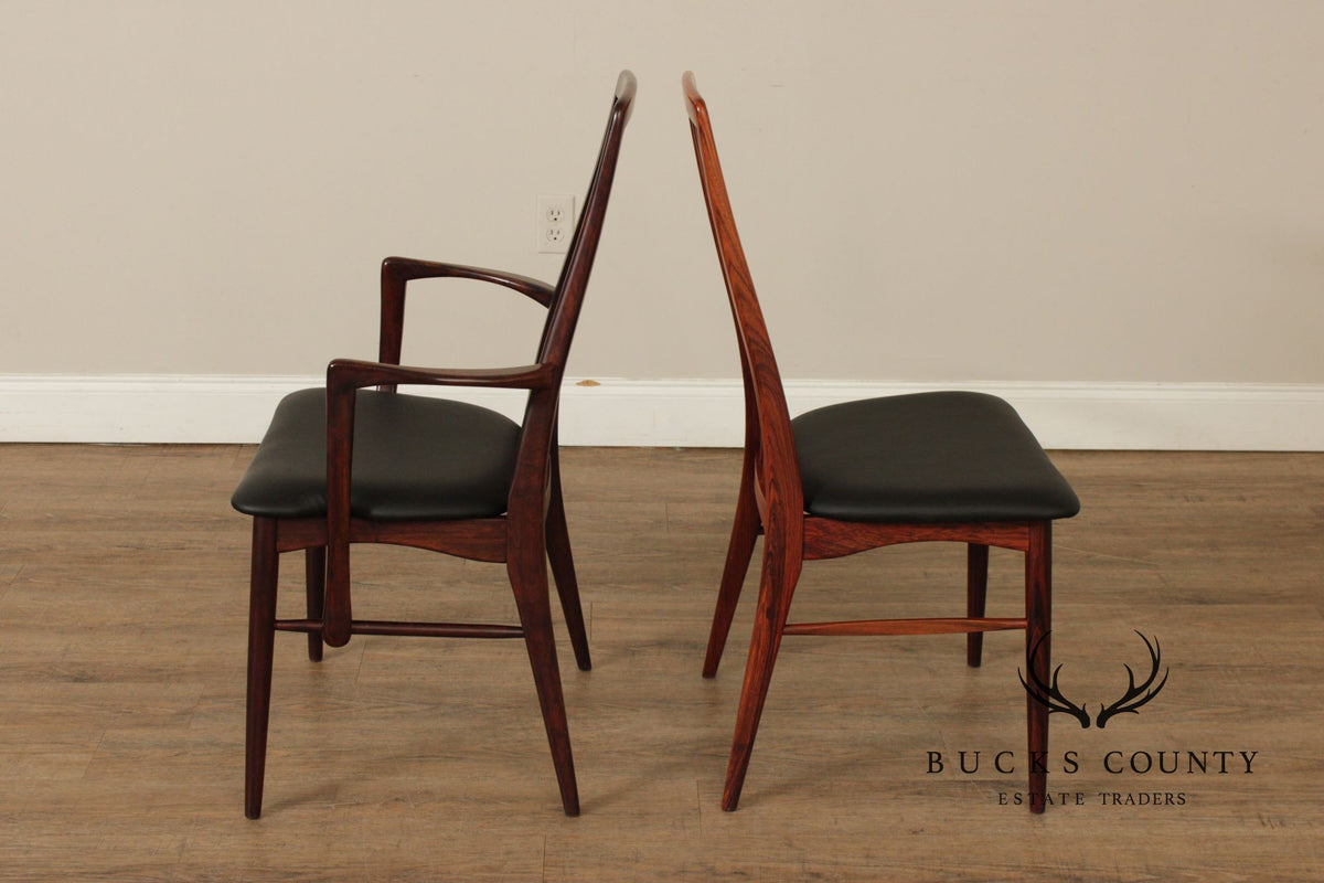 Niels Koefoed Danish Modern Set of Six Rosewood Eva Dining Chairs