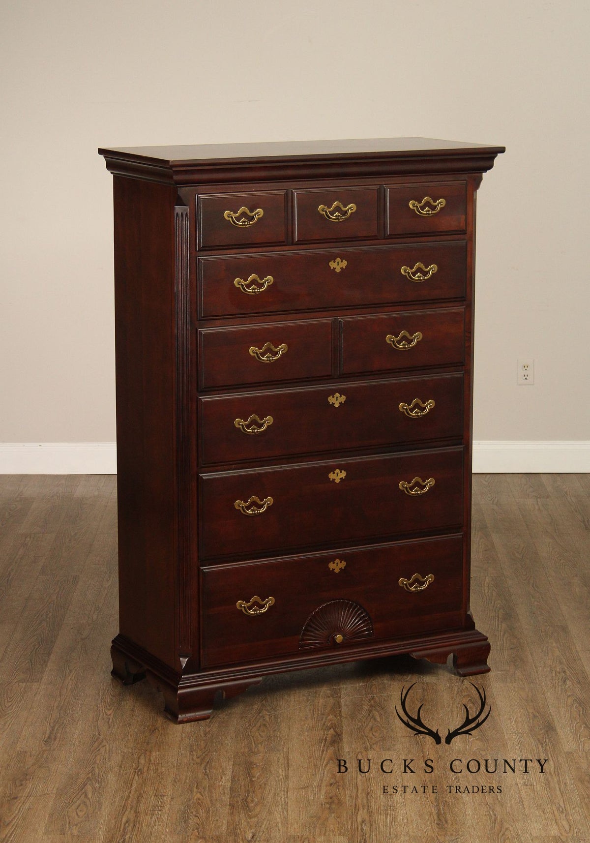 Thomasville Chippendale Style Cherry Tall Chest