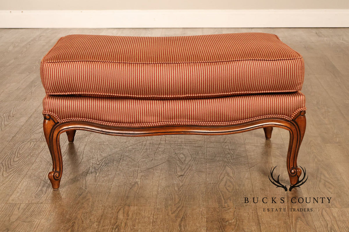 Ethan Allen French Louis XV Style Armchair and Ottoman