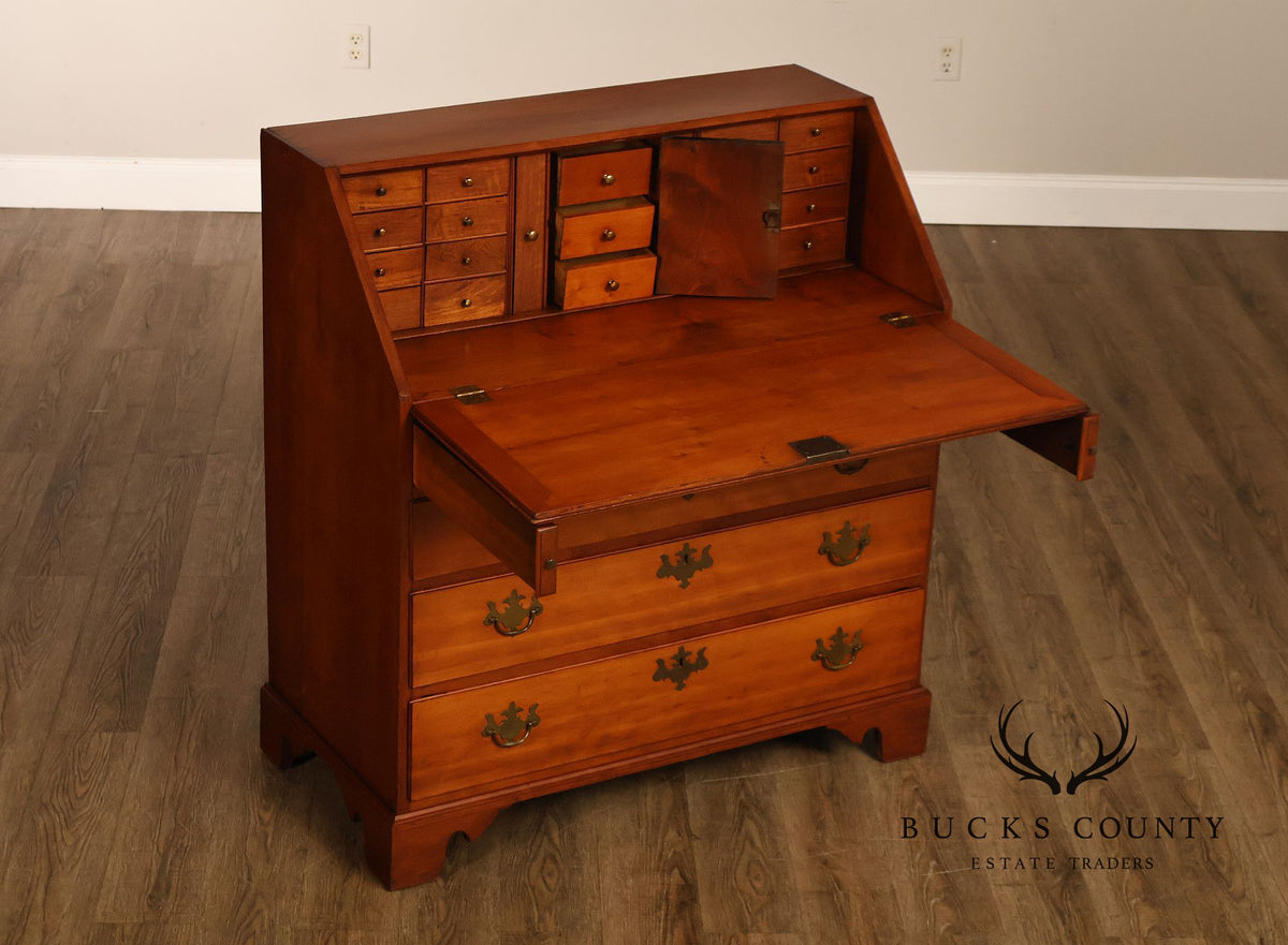 Antique Traditional Cherry Slant-Front Secretary Desk With Secret Compartments