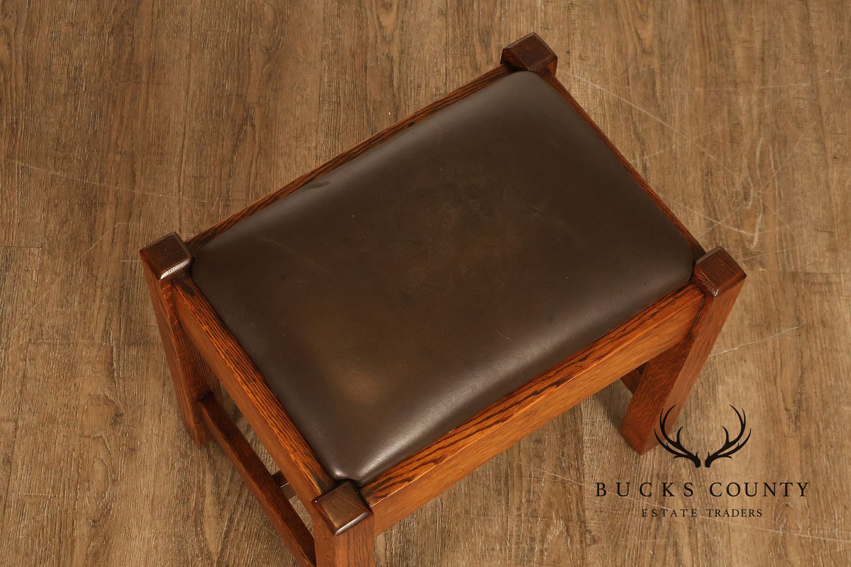Antique Stickley Brothers Mission Oak Arts And Crafts Footstool Ottoman
